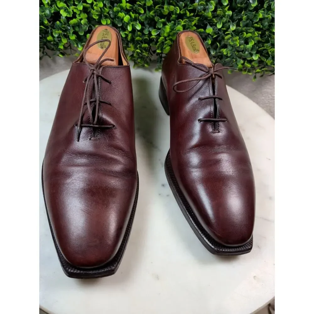 Campanile Brown Leather Oxford Dress Shoes Men's US 9 Made In Italy Lace Up